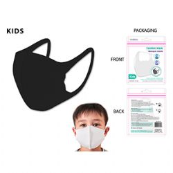 MASQUE NOIR LAVABLE POUR ENFANTS - SAC À FERMETURE ÉCLAIR